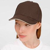 Бейсболка Buffalo, коричневая с бежевым