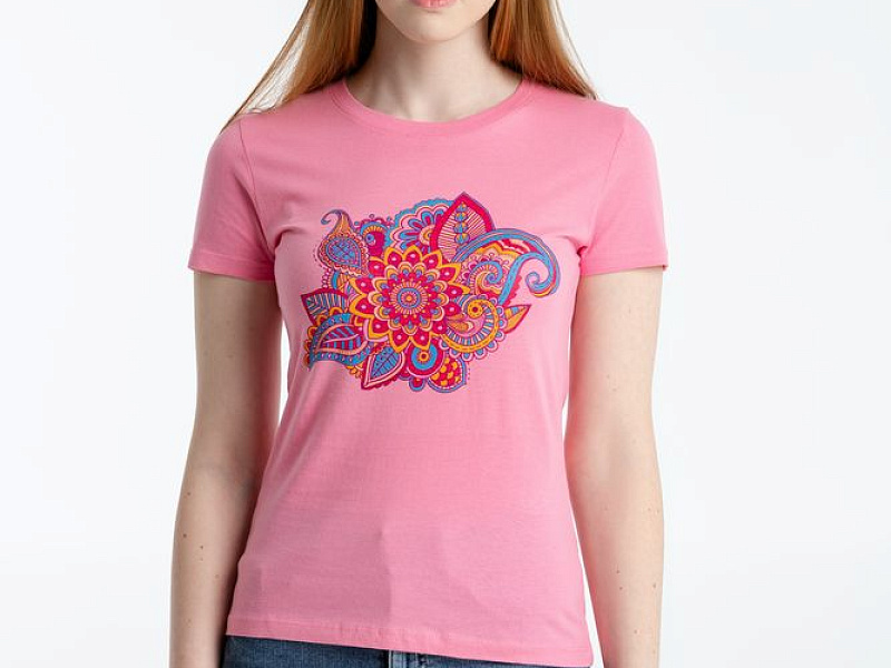 Футболка женская «Узор», розовая