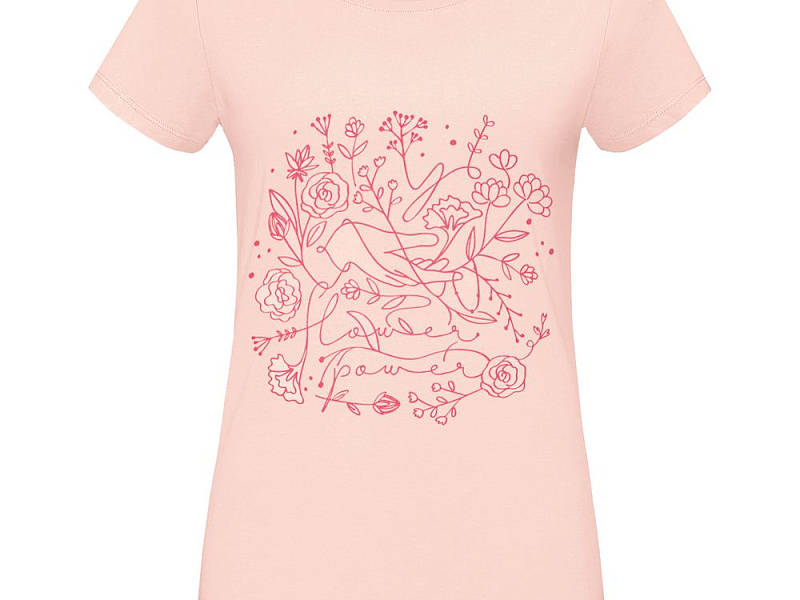 Футболка женская Flower Power, розовая