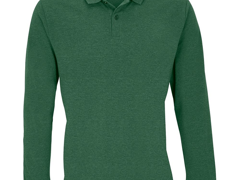 Рубашка поло унисекс с длинным рукавом Planet LSL, темно-зеленая