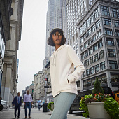 Толстовка с капюшоном женская BNC Inspire (Organic), молочно-белая