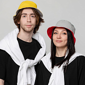 Панама Summer двусторонняя, красная с серым