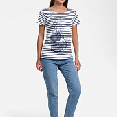 Футболка женская Grand Granat New, белая с синим