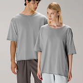 Футболка оверсайз унисекс Vozduh, светло-серая