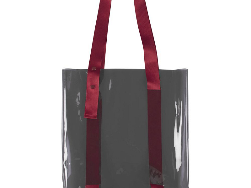 Шопер Clear Fest, прозрачный серый с красными ручками