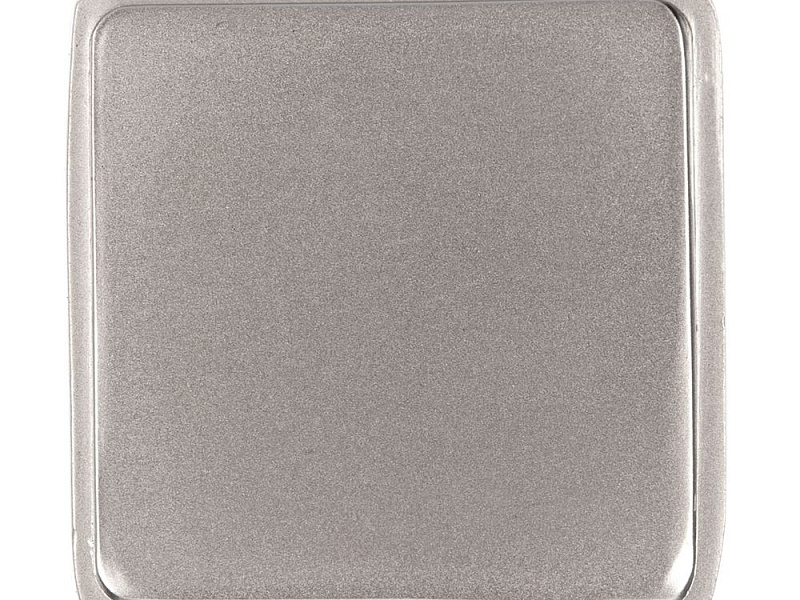 Квадратный шильдик на резинку Epoxi, матовый серебристый