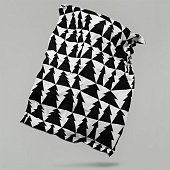 Плед «Танцующий лес», белый с черным