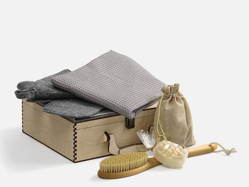 Банный набор Great Heat Therapy, мужской, светло-серый