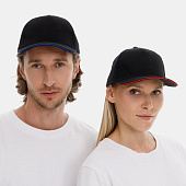 Бейсболка Long Beach, черная с ярко-синим