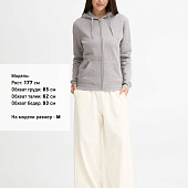 Толстовка женская на молнии с капюшоном Seven Women, серый меланж