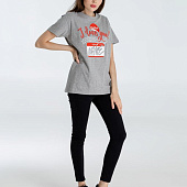 Футболка Hello! I Love You!, серый меланж