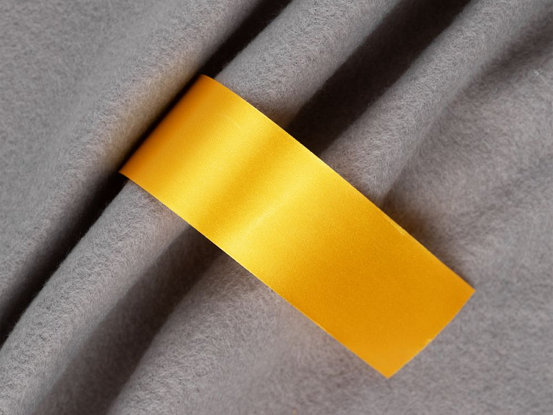 Лента сатиновая Satin 35 М, желтая, 100 см