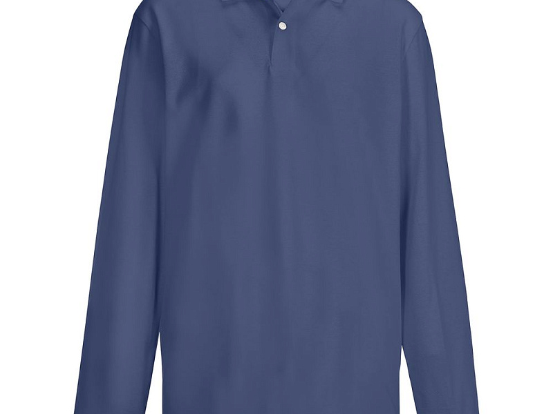 Рубашка поло унисекс с длинным рукавом Pacific LSL, синяя (джинс)