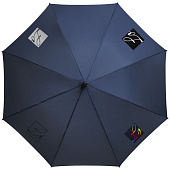 Зонт-трость Magic с проявляющимся цветочным рисунком, темно-синий