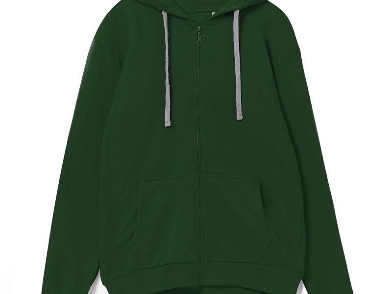 Толстовка на молнии с капюшоном Siverga, темно-зеленая