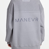 Свитшот оверсайз унисекс Vozduh, светло-серый