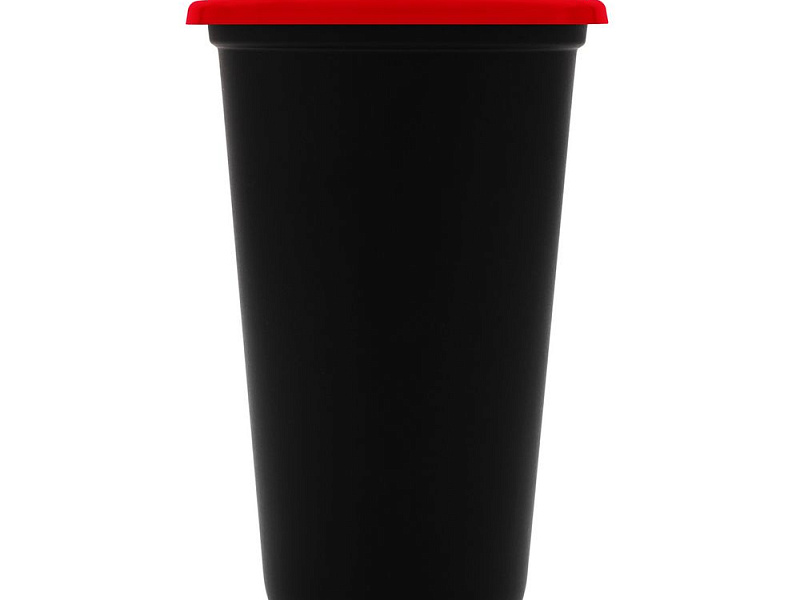 Стакан с крышкой Color Cap Black, черный с красным