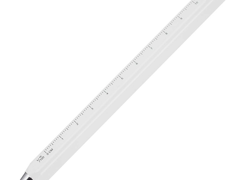 Вечный карандаш Quarta со стилусом и уровнем, белый