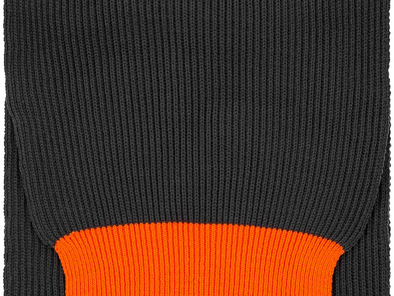 Шарф Snappy, темно-серый с оранжевым