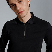 Рубашка поло мужская с длинным рукавом Terrazzo, черная