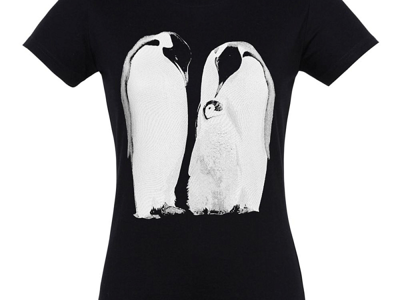 Футболка женская Like a Penguin, черная