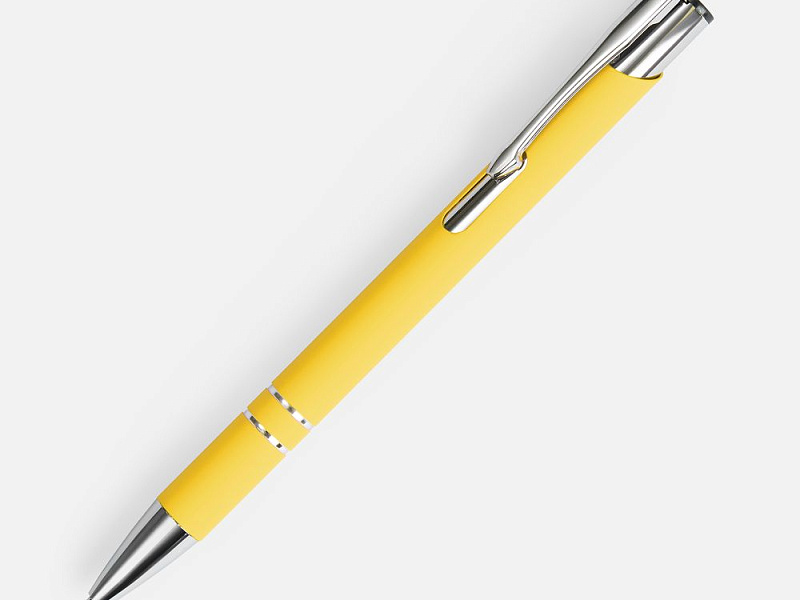Ручка шариковая Keskus Soft Touch, желтая