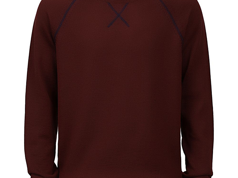 Джемпер Stitch с контрастной отделкой, бордовый с синим