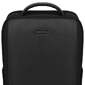 Рюкзак для ноутбука Santiago Slim с кожаной отделкой, черный