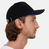 Бейсболка Long Beach, черная с ярко-синим