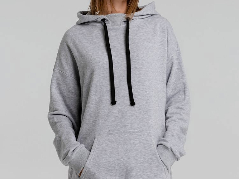 Худи оверсайз «Чистая соль», серый меланж