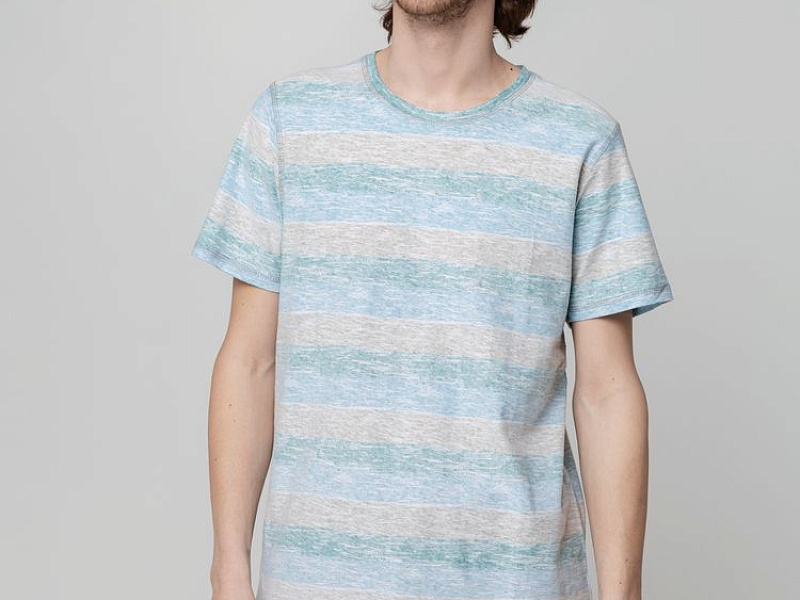 Футболка мужская Rayet двусторонняя, голубая с зеленым