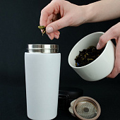 Термостакан с ситечком No Leak Infuser, белый