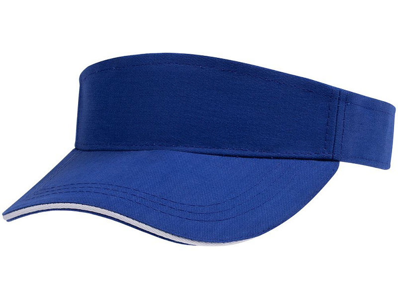 Козырек Active, ярко-синий с белым кантом