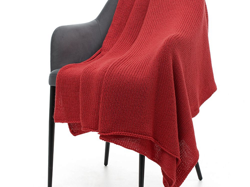 Плед Knitly, красный (коралл)