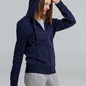 Толстовка на молнии с капюшоном унисекс King, темно-синяя