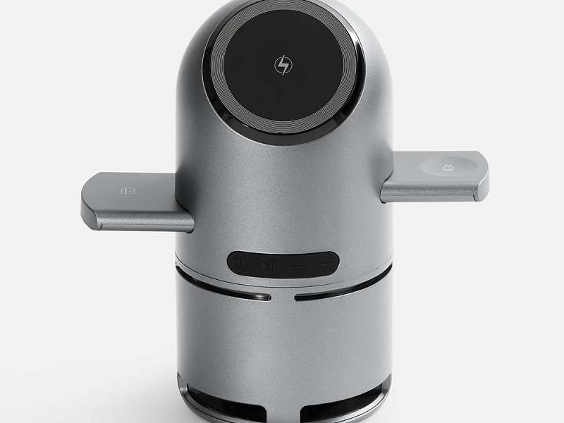 Bluetooth-колонка с беспроводной зарядкой Droid, серая