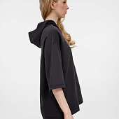 Футболка оверсайз унисекс с капюшоном Neofit, черная