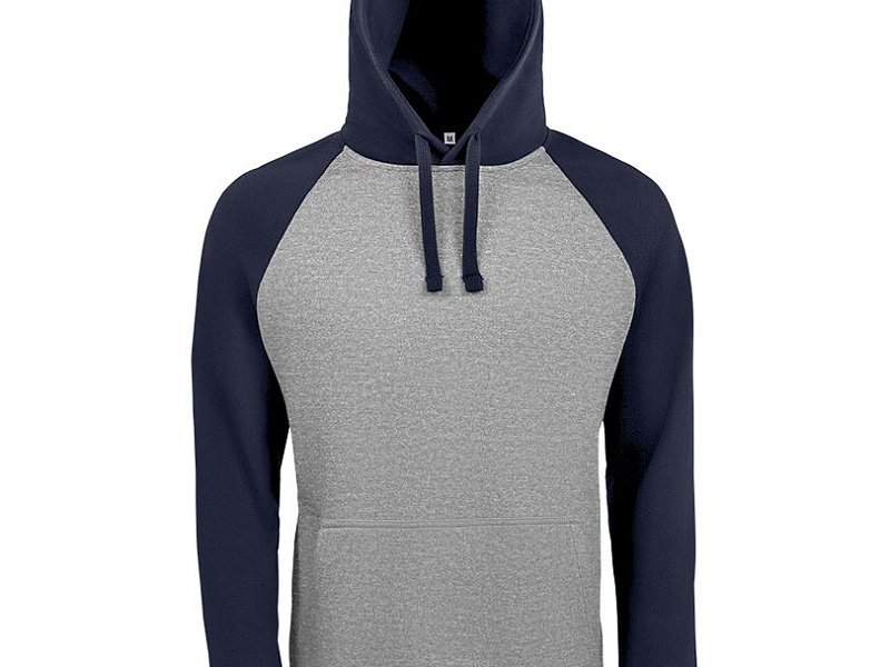 Толстовка унисекс Seattle, серый меланж с темно-синим