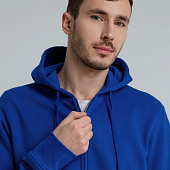 Толстовка на молнии с капюшоном унисекс King, ярко-синяя