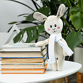 Мягкая игрушка Beastie Toys, заяц с белым шарфом