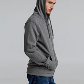 Толстовка на молнии с капюшоном унисекс King, темно-серый меланж