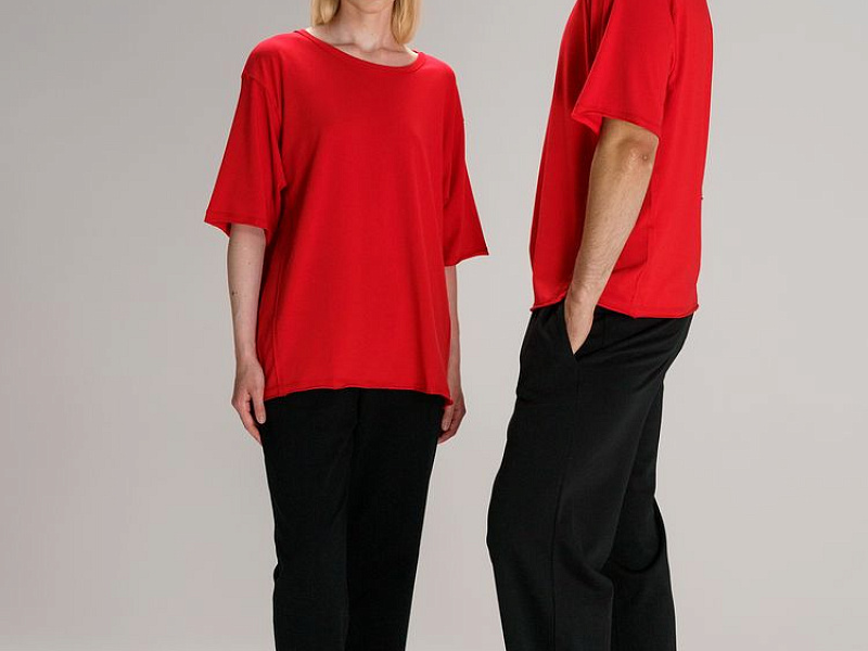 Футболка оверсайз унисекс Vozduh, красная