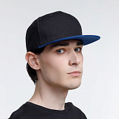 Бейсболка Foreside с прямым козырьком, черная с синим