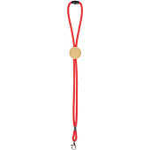 Шнурок для бейджа Tube Wood, красный