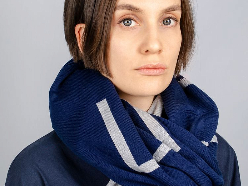 Шарф Bereg, серый с синим