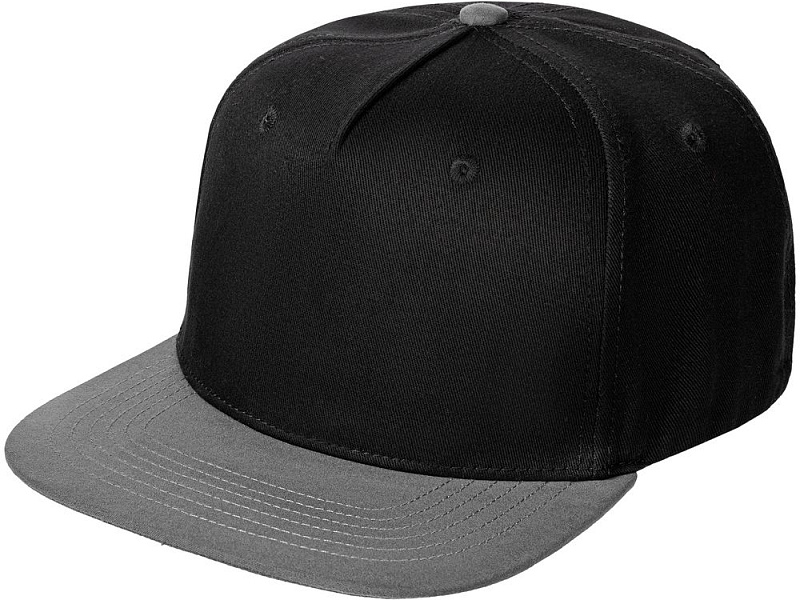 Бейсболка Foreside с прямым козырьком, черная с серым