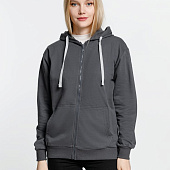 Толстовка на молнии с капюшоном Siverga, темно-серая (графит)