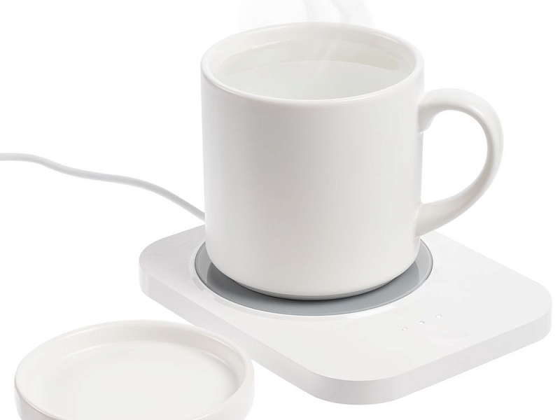 Кружка с подогревом и беспроводной зарядкой dualBase plus, белая