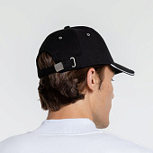 Бейсболка Classic, черная с белым кантом