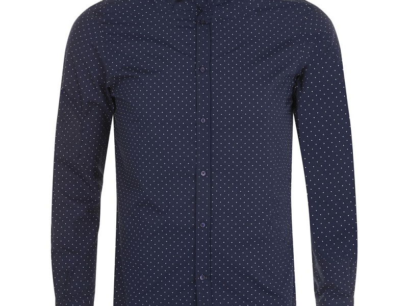 Рубашка мужская Becker Men, темно-синяя с белым